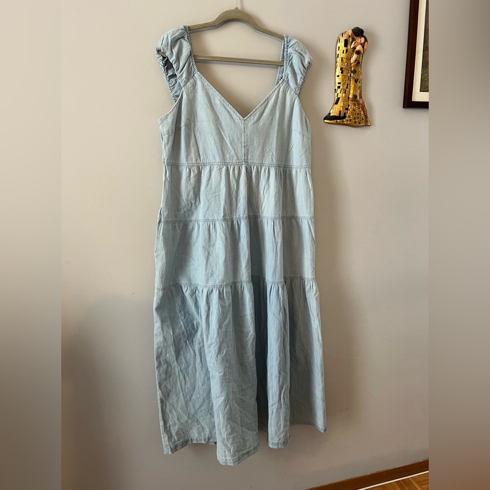 Old Navy Light Blue Tiered Maxi Dress
